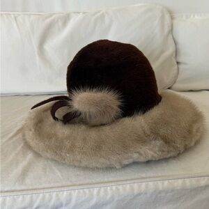 Custom Brown and Tan Real Fur Hat